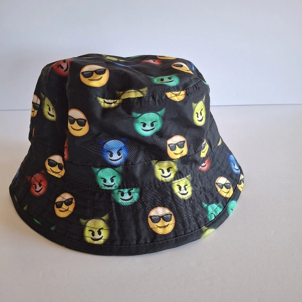 Emoji Black Bucket Citu Hunter Hat Polyester‎